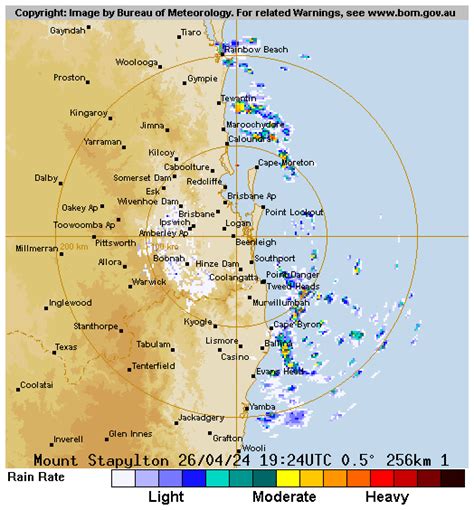 Radar 256 - Brisbane (Mt Stapylton) - 44 scans. . Bom radar brisbane 256 loop